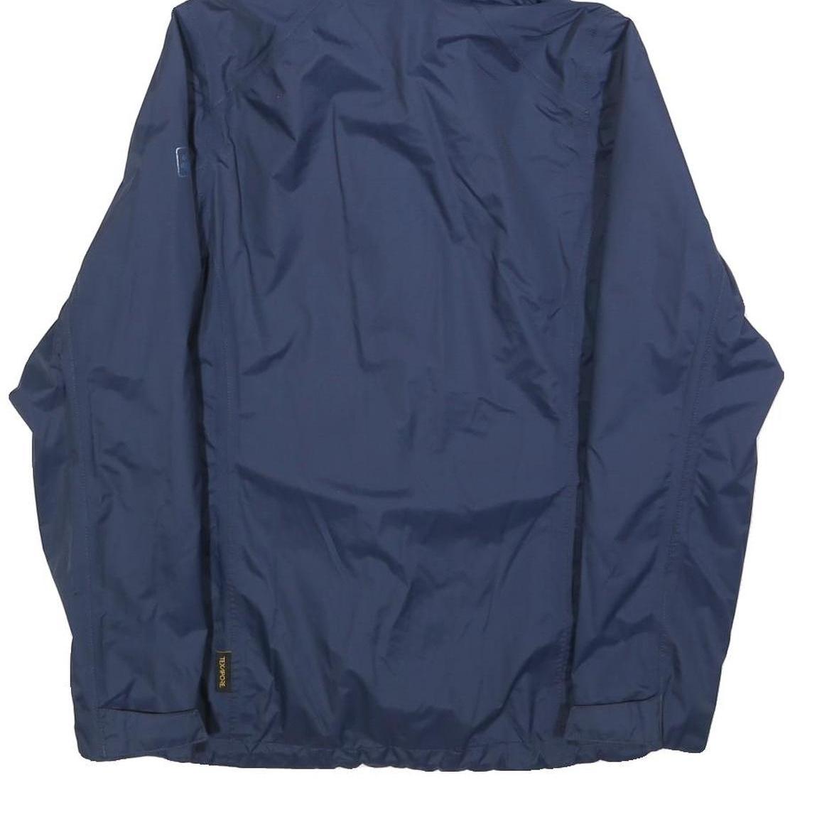 JACK WOLFSKIN Womens Blue Outdoor Jacket UK 6 Polyester Blend Zip Hooded Plain