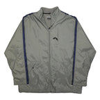 NIKE Mens Grey & Navy Track Jacket XL Polyester Zip Plain Sports Casual