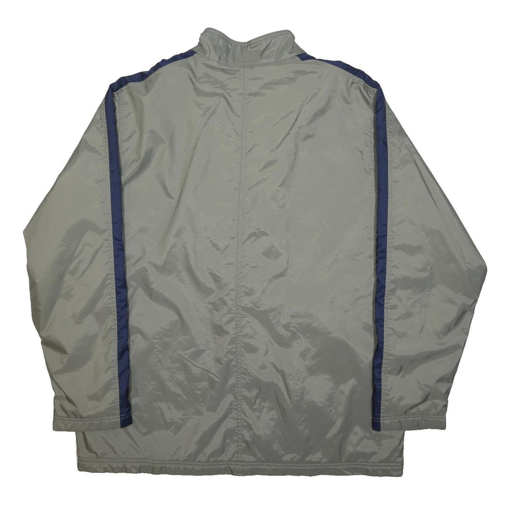 NIKE Mens Grey & Navy Track Jacket XL Polyester Zip Plain Sports Casual