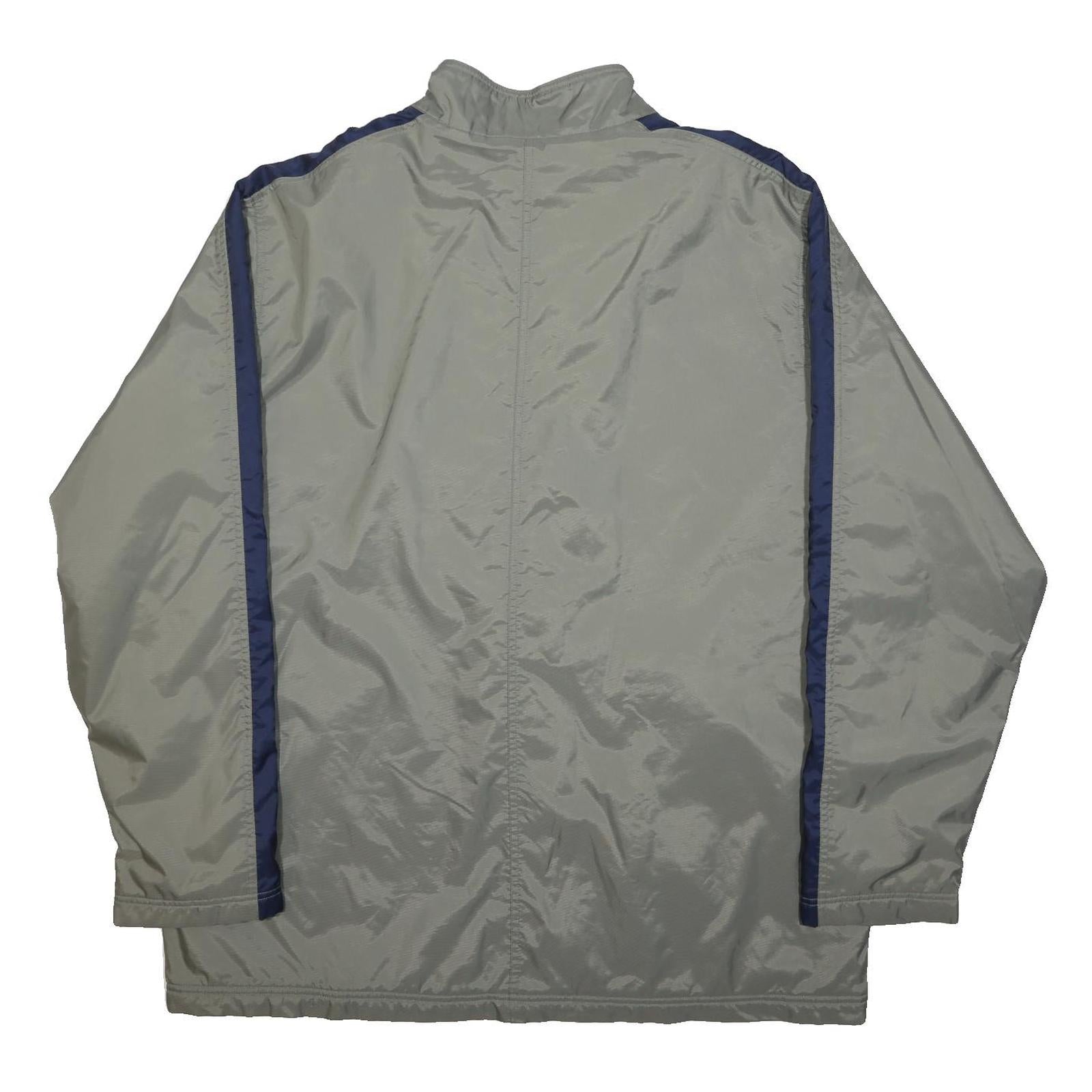 NIKE Mens Grey & Navy Track Jacket XL Polyester Zip Plain Sports Casual