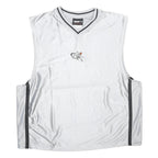 AND 1 BASKETBALL Mens White & Grey Sleeveless V-Neck Graphic Tank Top L