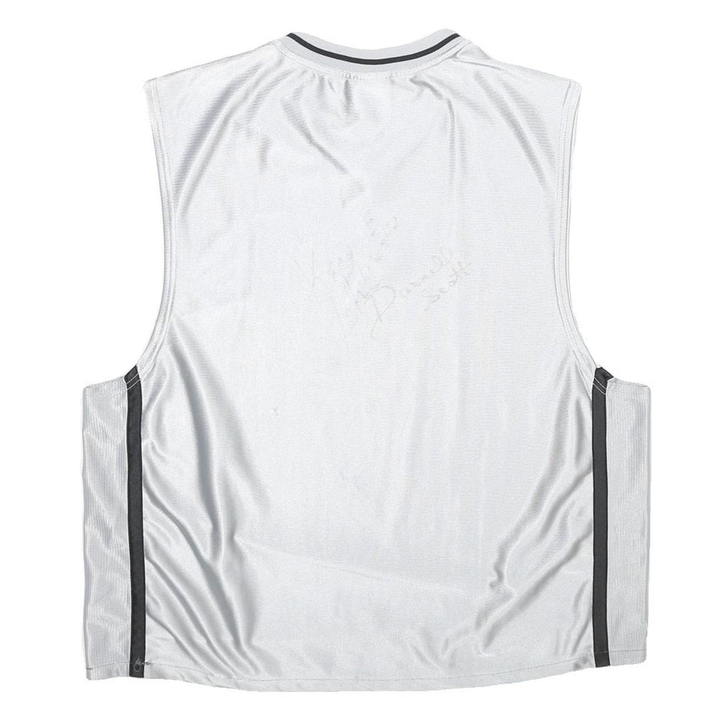 AND 1 BASKETBALL Mens White & Grey Sleeveless V-Neck Graphic Tank Top L