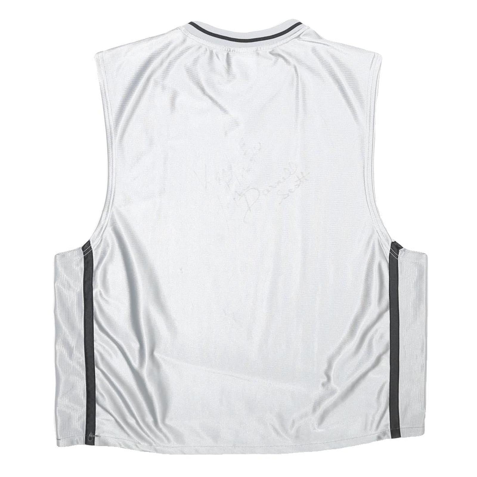 AND 1 BASKETBALL Mens White & Grey Sleeveless V-Neck Graphic Tank Top L