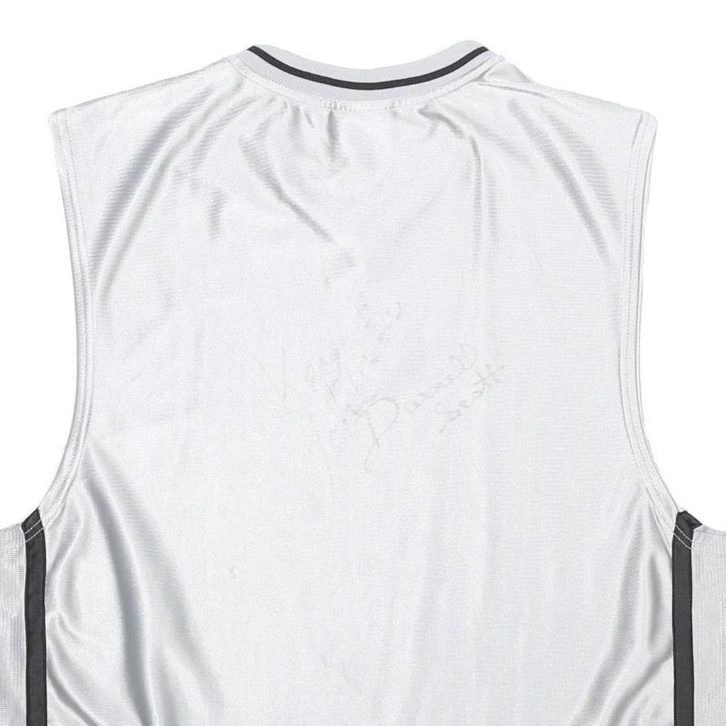 AND 1 BASKETBALL Mens White & Grey Sleeveless V-Neck Graphic Tank Top L
