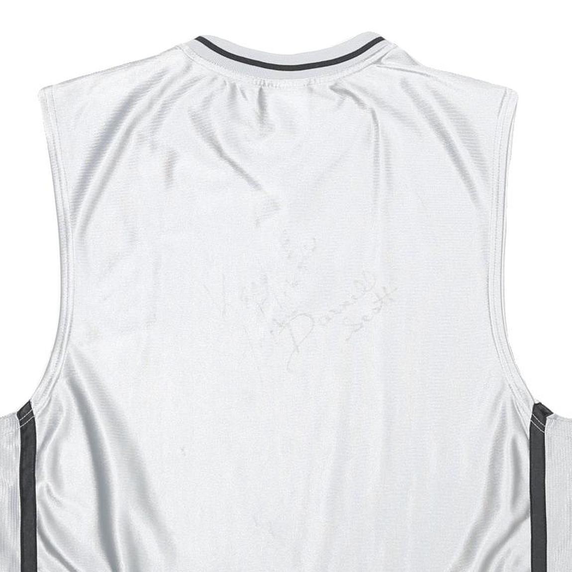 AND 1 BASKETBALL Mens White & Grey Sleeveless V-Neck Graphic Tank Top L