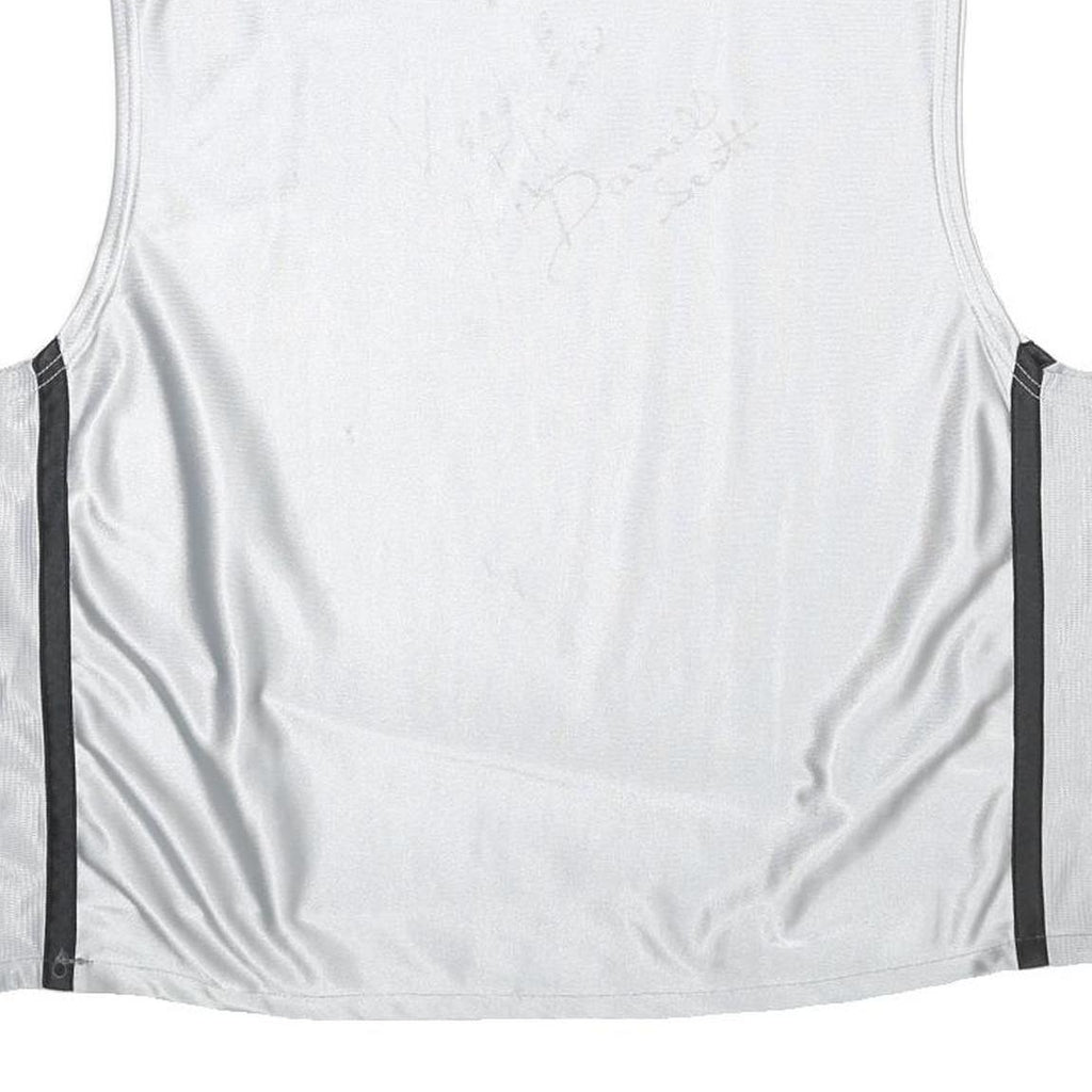 AND 1 BASKETBALL Mens White & Grey Sleeveless V-Neck Graphic Tank Top L