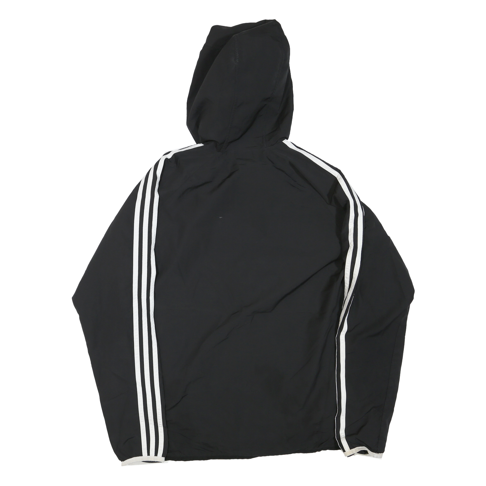 ADIDAS Womens Black & White Athletic Jacket UK 18 Polyester Blend Zip Hooded