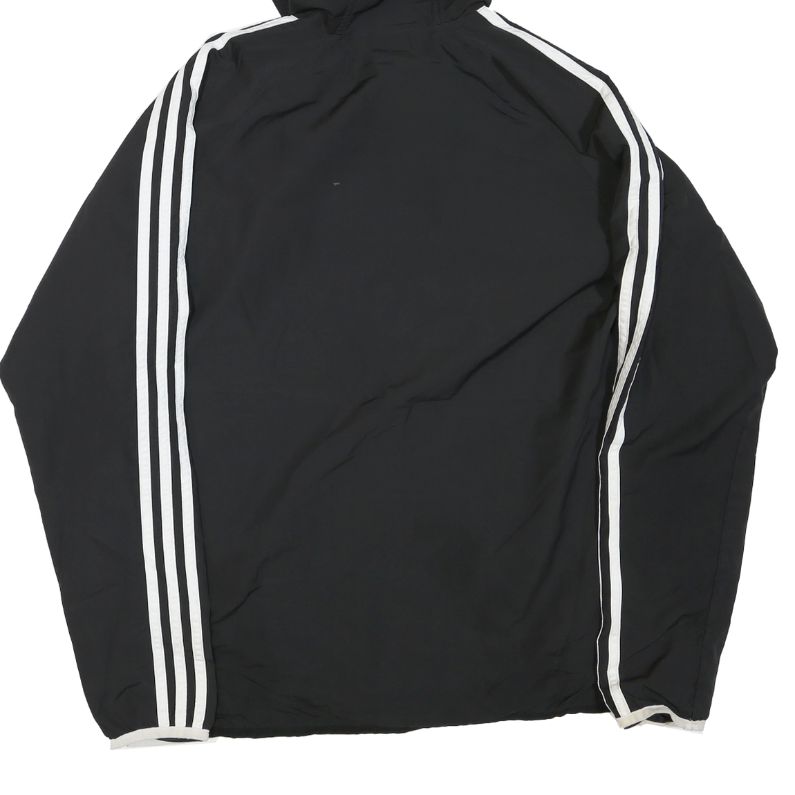ADIDAS Womens Black & White Athletic Jacket UK 18 Polyester Blend Zip Hooded