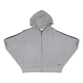 DKNY Womens Grey & Black Hooded Cotton Zip Jacket XS Jersey Casual