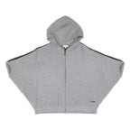 DKNY Womens Grey & Black Hooded Cotton Zip Jacket XS Jersey Casual