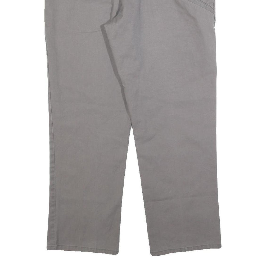 DICKIES Mens Cotton Blend Grey Regular Fit Straight Trousers W36 L30 Workwear