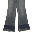 MNG Womens Jeans Blue Regular Flared Denim Medium W25 L31 Frayed Hem