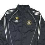 ADIDAS Womens Black Nylon Zip Jacket L Sports Pickering Soccer Club Logo