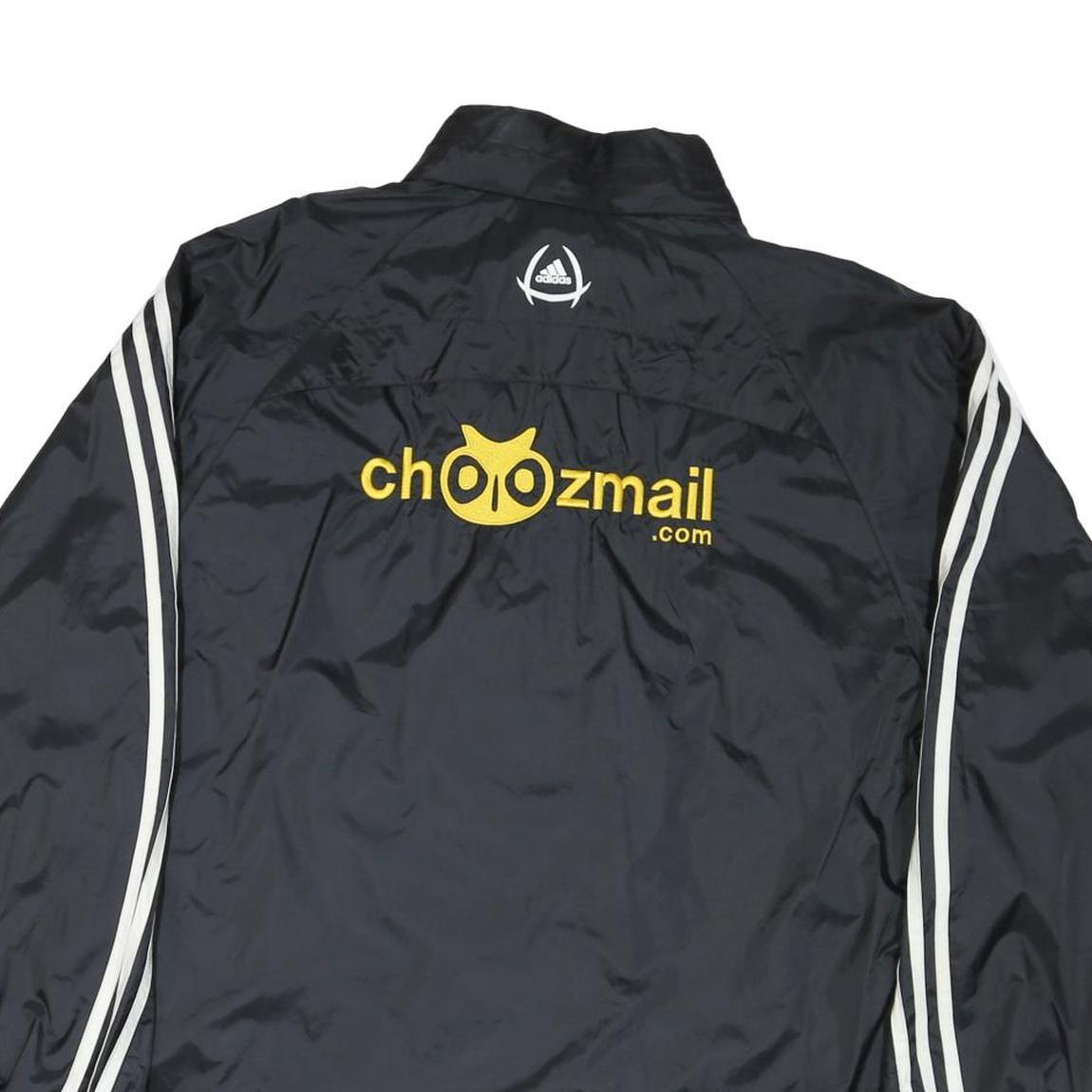 ADIDAS Womens Black Nylon Zip Jacket L Sports Pickering Soccer Club Logo