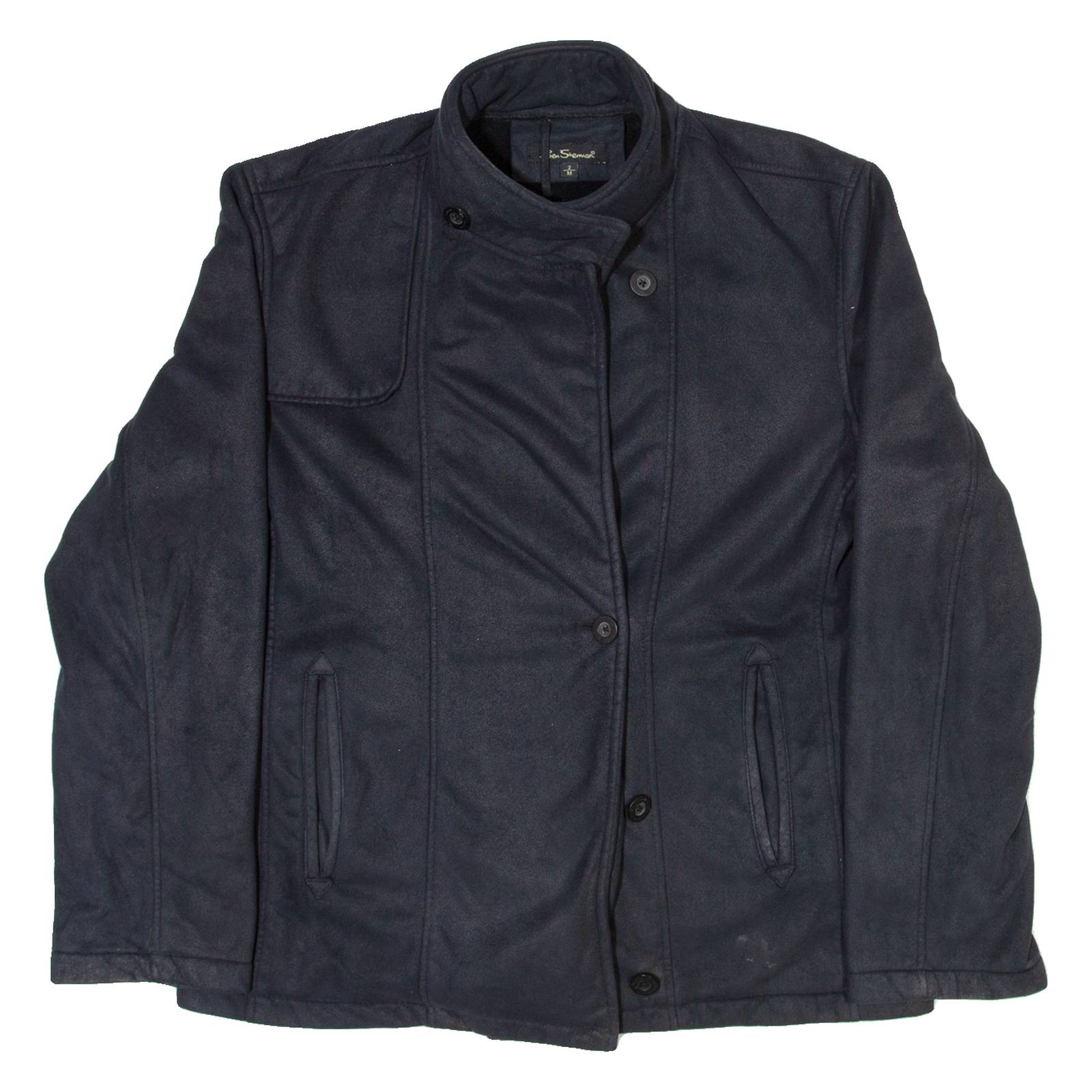 BEN SHERMAN Mens Overcoat Jacket Black M
