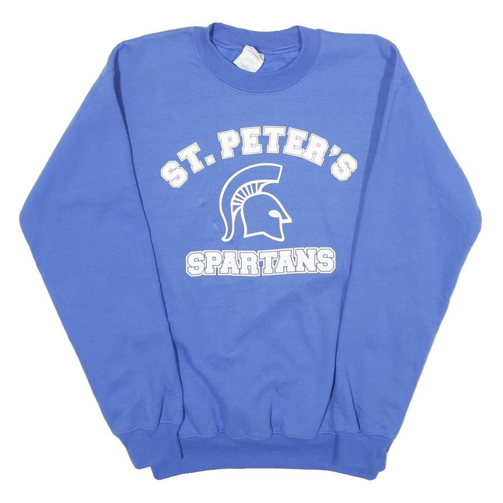 GILDAN Mens Blue St. Peter's Spartans Crew Neck S Sweatshirt Printed Logo