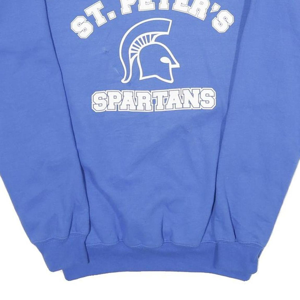 GILDAN Mens Blue St. Peter's Spartans Crew Neck S Sweatshirt Printed Logo