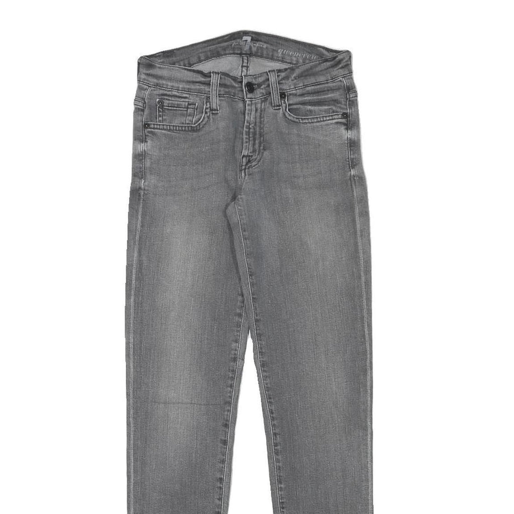 7 FOR ALL MANKIND Womens Slim Grey Denim Cotton Blend Zip Jeans W24 L28
