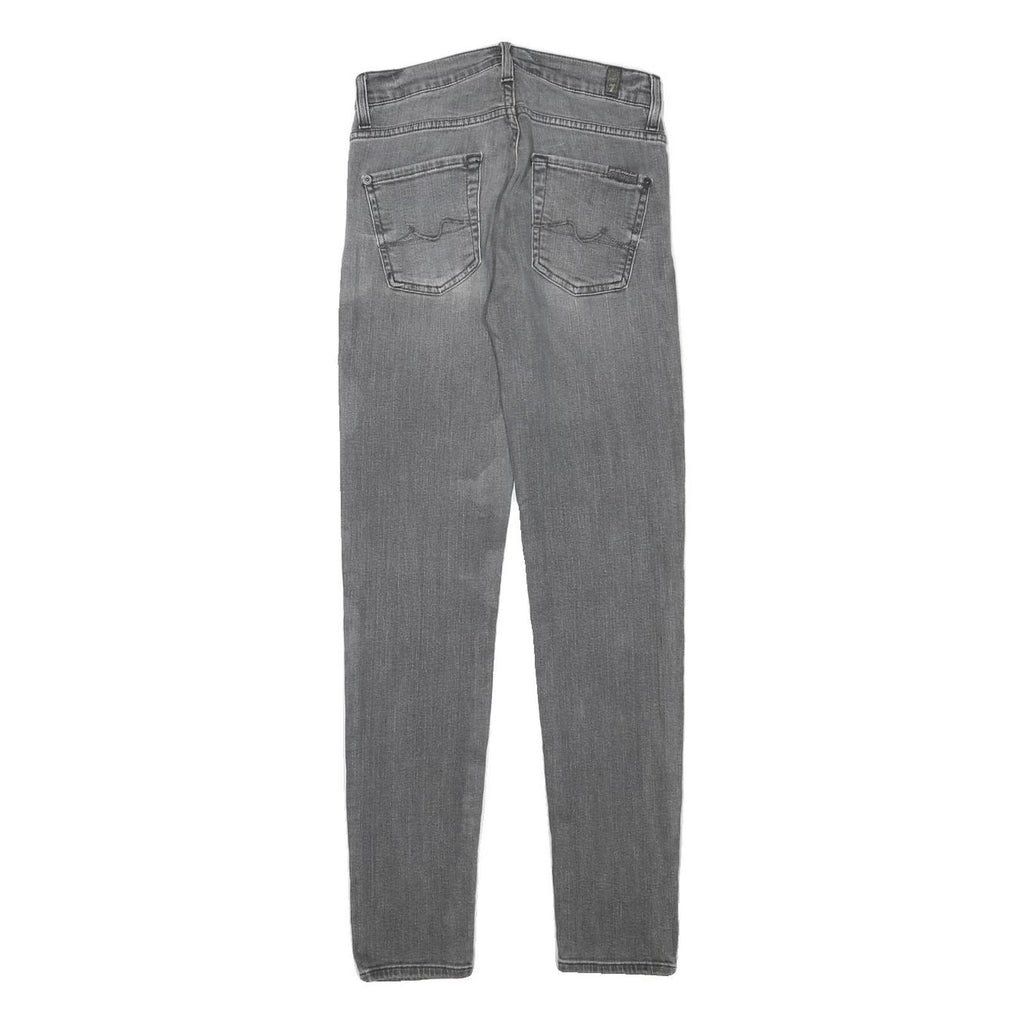 7 FOR ALL MANKIND Womens Slim Grey Denim Cotton Blend Zip Jeans W24 L28