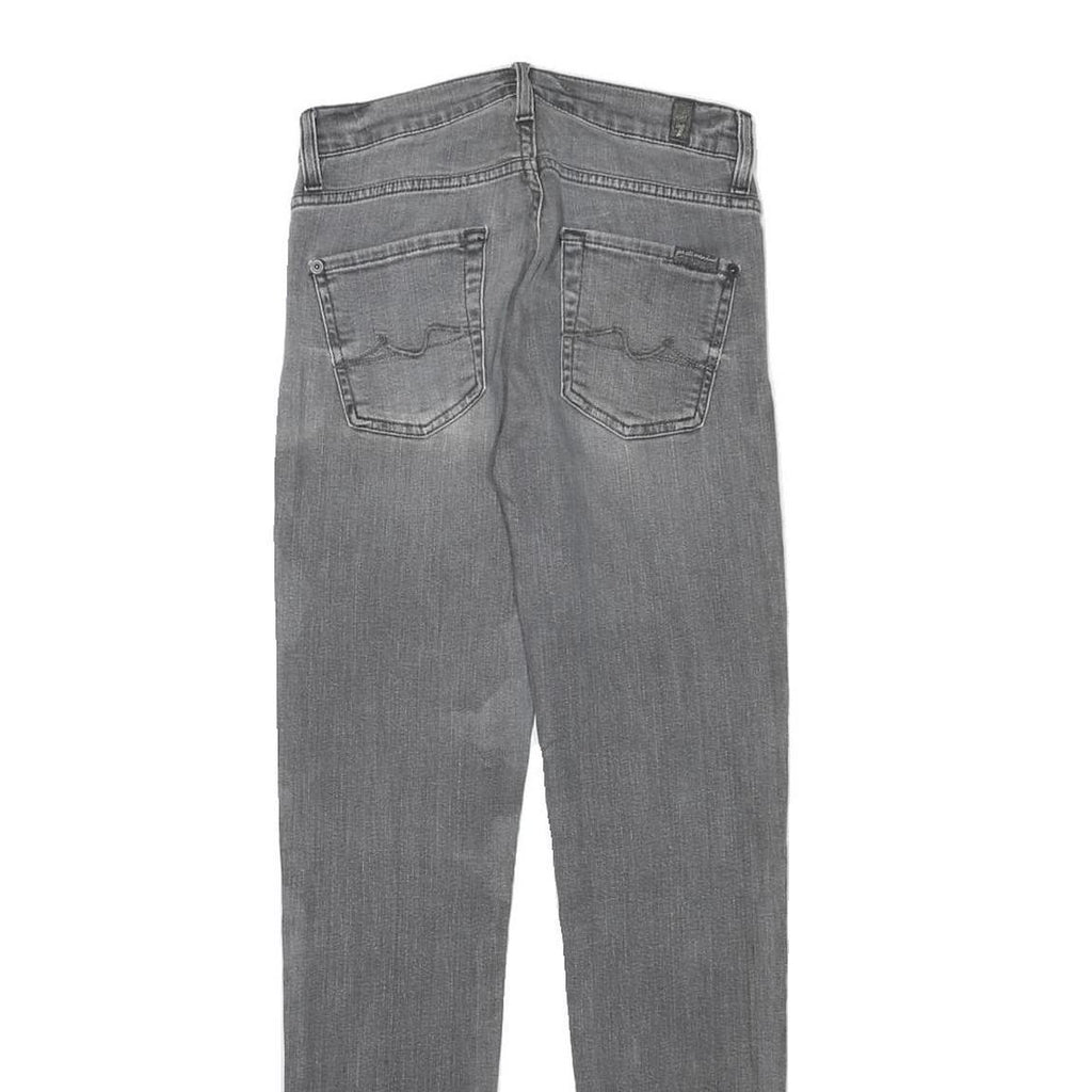 7 FOR ALL MANKIND Womens Slim Grey Denim Cotton Blend Zip Jeans W24 L28