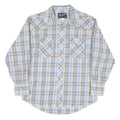 WRANGLER Mens Blue & Beige Check Shirt L Long Sleeve Western Casual Button