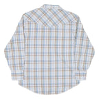 WRANGLER Mens Blue & Beige Check Shirt L Long Sleeve Western Casual Button