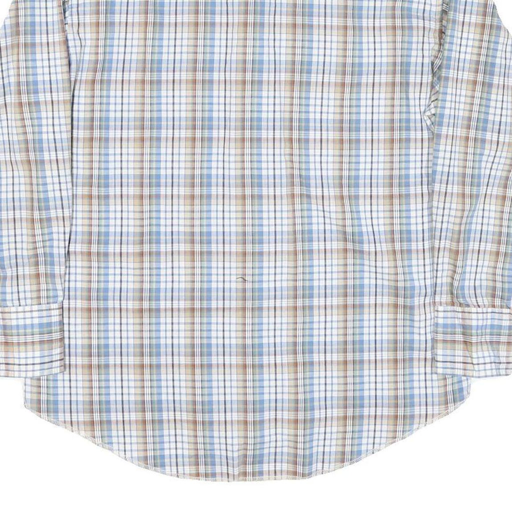 WRANGLER Mens Blue & Beige Check Shirt L Long Sleeve Western Casual Button