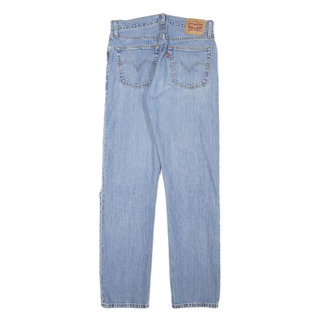 LEVI'S 501 Womens Jeans Blue Regular Straight Denim Light W28 L28 Distressed
