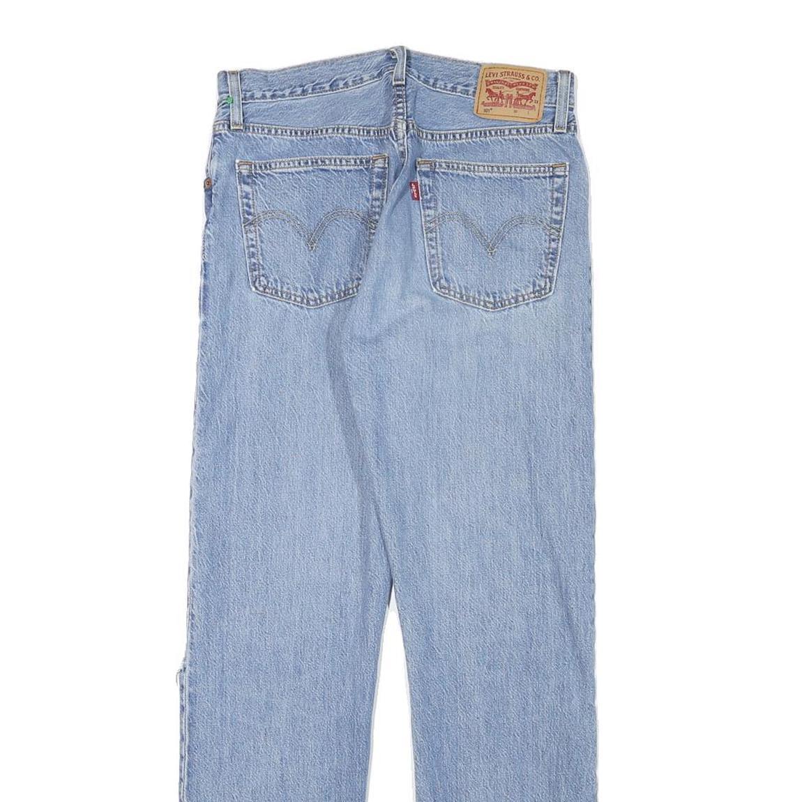 LEVI'S 501 Womens Jeans Blue Regular Straight Denim Light W28 L28 Distressed