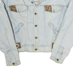 DRIVER Mens Light Blue Cotton Denim Jacket L Button Plain Casual Wear