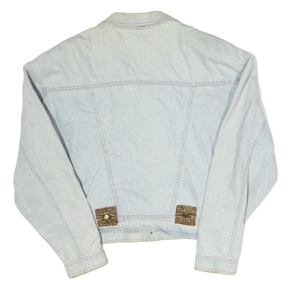 DRIVER Mens Light Blue Cotton Denim Jacket L Button Plain Casual Wear