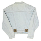 DRIVER Mens Light Blue Cotton Denim Jacket L Button Plain Casual Wear