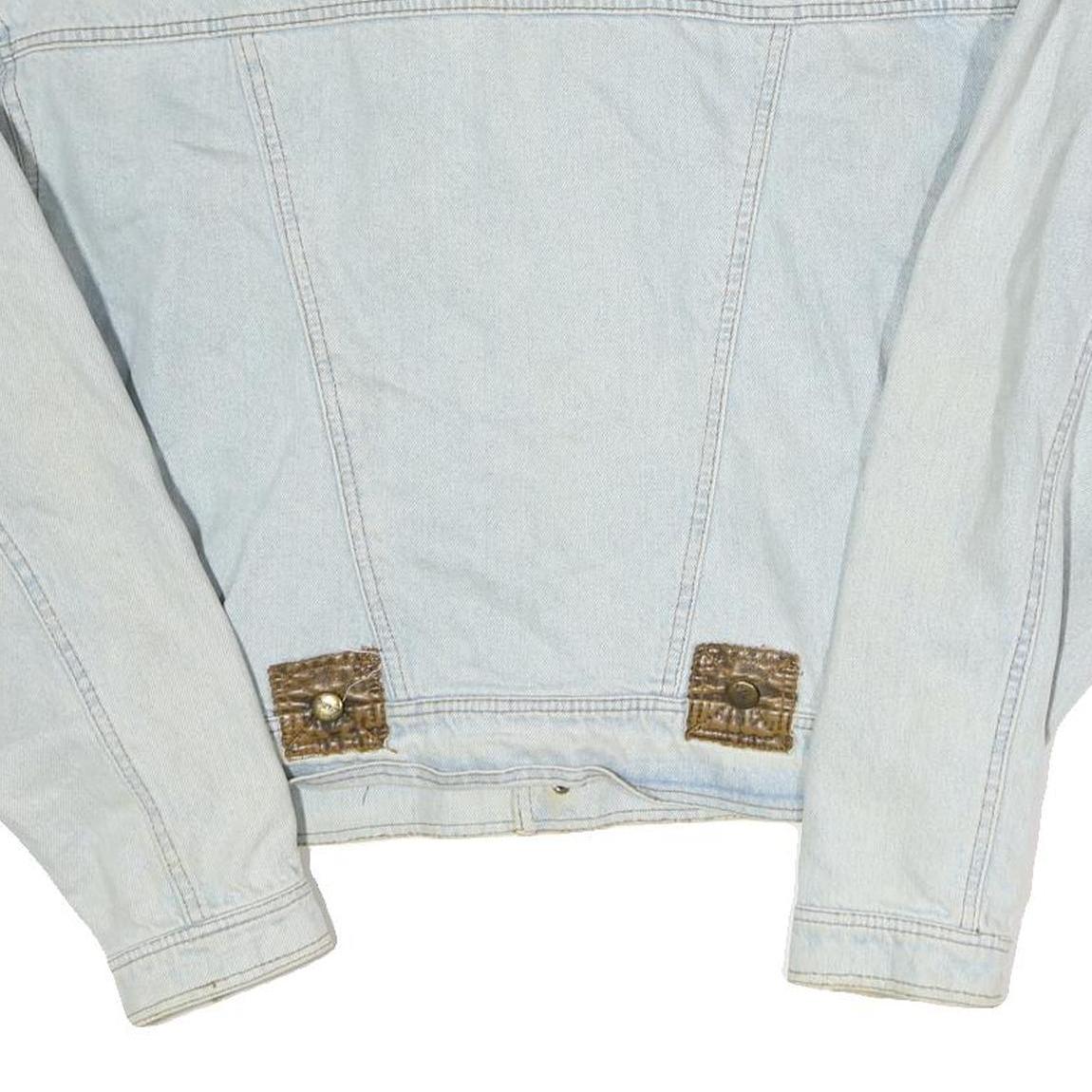 DRIVER Mens Light Blue Cotton Denim Jacket L Button Plain Casual Wear