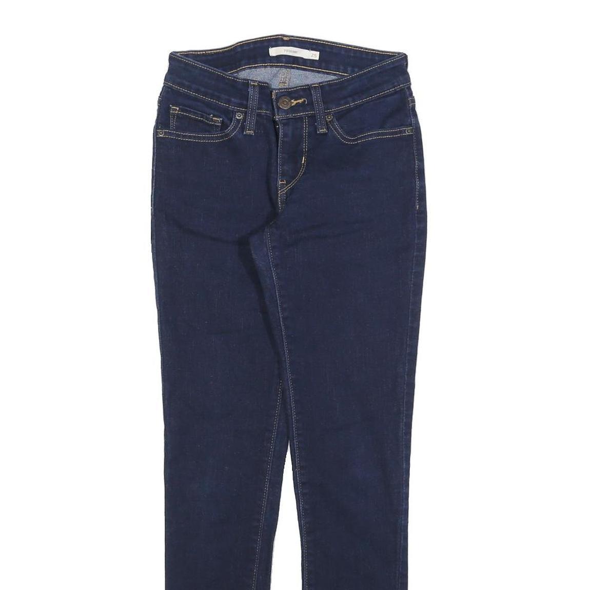 LEVI'S 711 Womens Jeans Blue Slim Skinny Denim W25 L28 Stretch Cotton Blend Zip