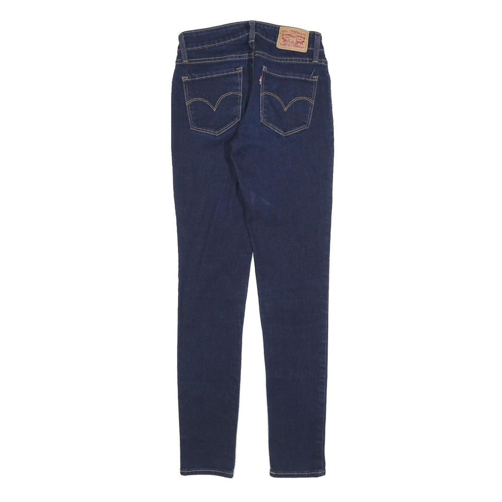LEVI'S 711 Womens Jeans Blue Slim Skinny Denim W25 L28 Stretch Cotton Blend Zip
