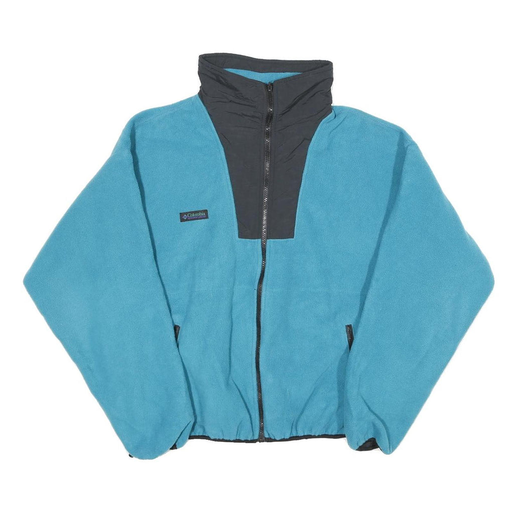 COLUMBIA Womens Blue Black Outdoor Jacket XL Polyester Zip Fleece Casual Warm
