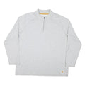 CARHARTT Mens Grey 1/4 Zip Sweatshirt 2XL Cotton Blend Pullover Workwear