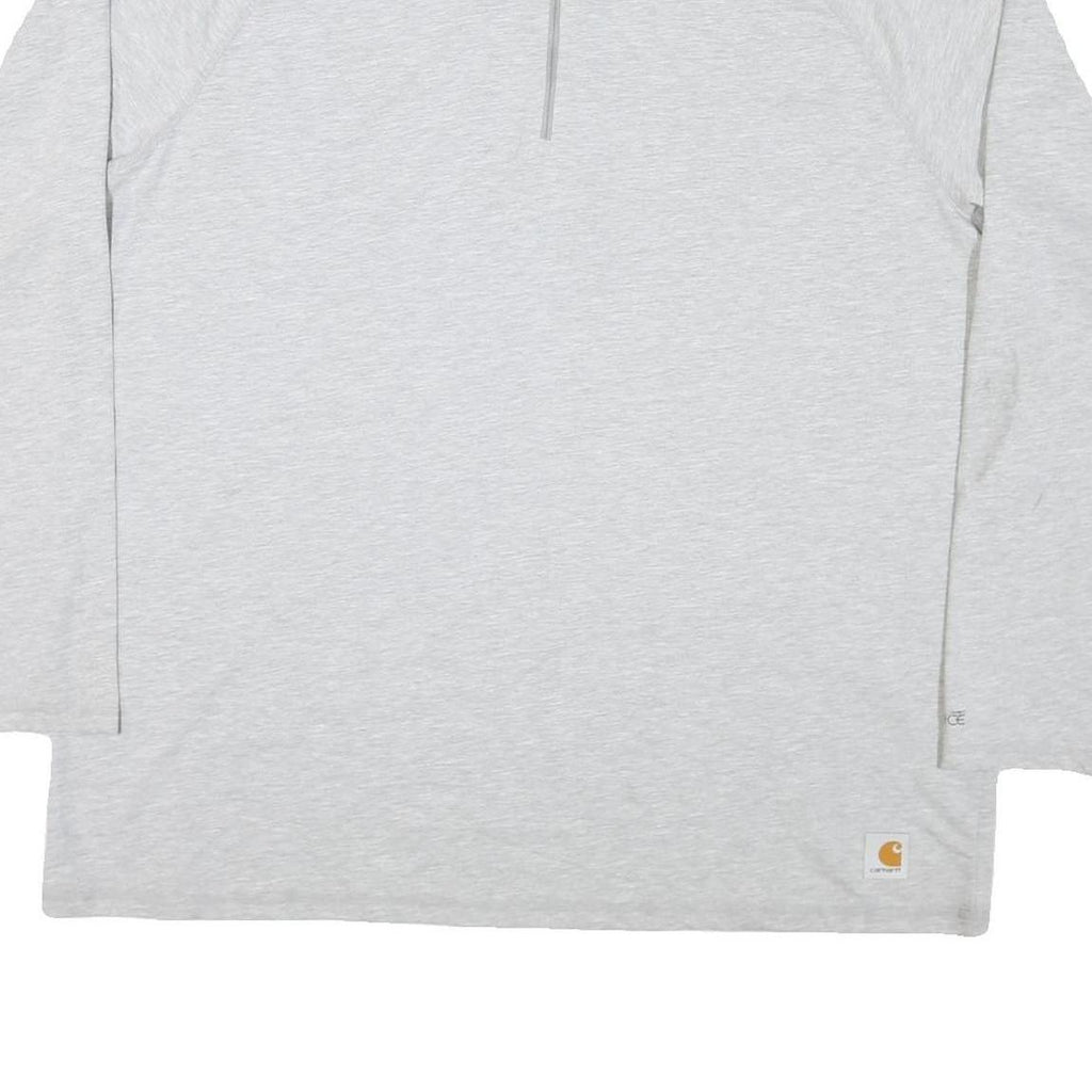 CARHARTT Mens Grey 1/4 Zip Sweatshirt 2XL Cotton Blend Pullover Workwear