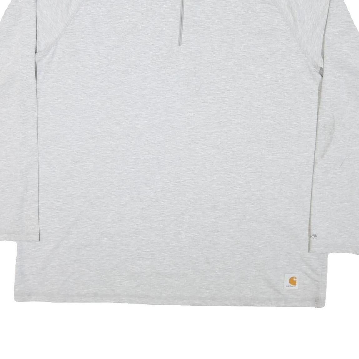 CARHARTT Mens Grey 1/4 Zip Sweatshirt 2XL Cotton Blend Pullover Workwear