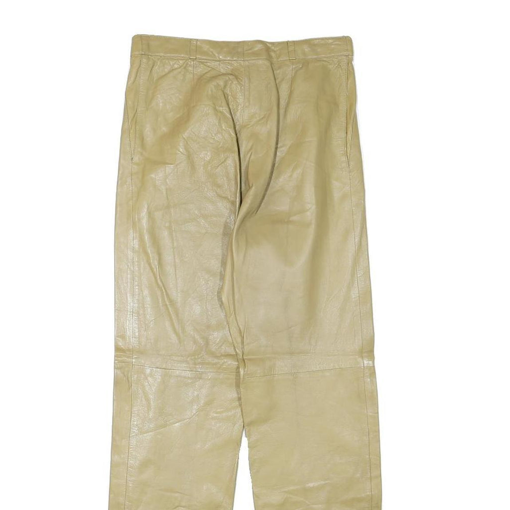 Womens Synthetic Beige Regular Fit Straight Leg Trousers W26 L28 Elegant Classic