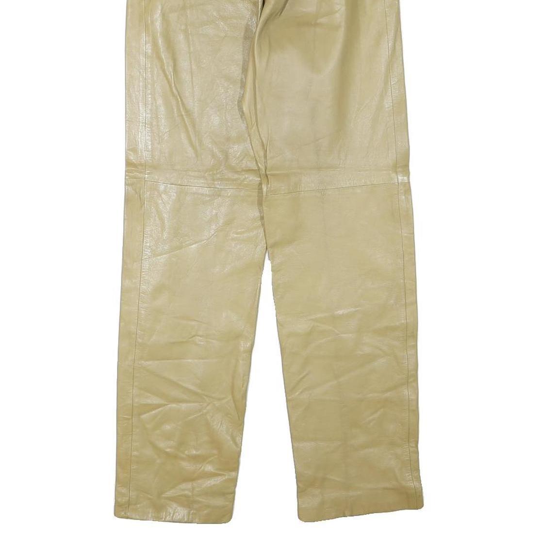 Womens Synthetic Beige Regular Fit Straight Leg Trousers W26 L28 Elegant Classic