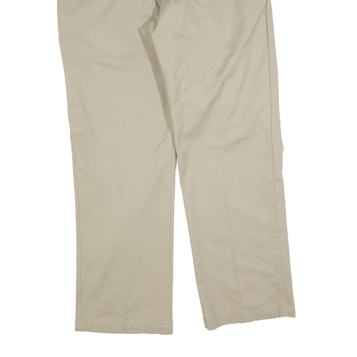 DICKIES Mens Regular Beige Cotton Blend Trousers W38 L32 Workwear Zip Closure