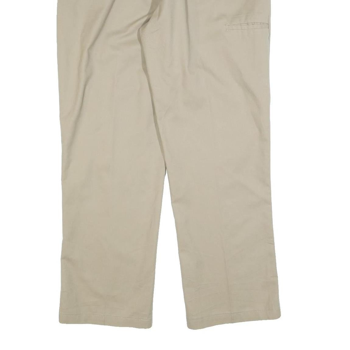 DICKIES Mens Regular Beige Cotton Blend Trousers W38 L32 Workwear Zip Closure
