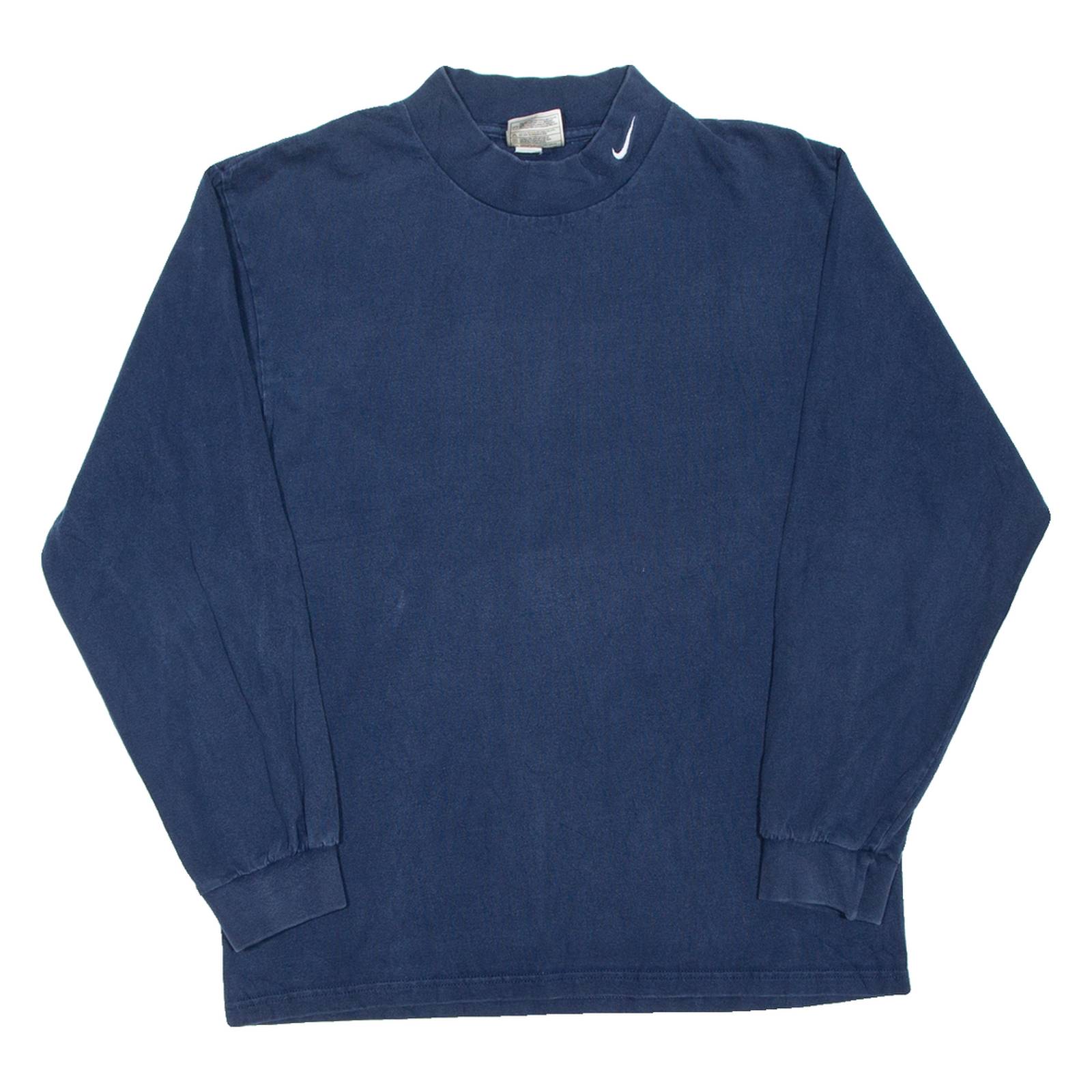 NIKE Mens T-Shirt Blue Long Sleeve M