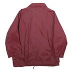 SCHOLASTIC WEAR Mens Maroon Nylon Button Jacket L Plain Lightweight Casual