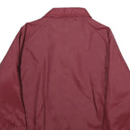 SCHOLASTIC WEAR Mens Maroon Nylon Button Jacket L Plain Lightweight Casual