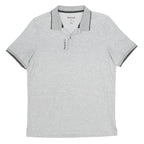 REEBOK Mens Grey Cotton Blend Polo Shirt L Short Sleeve Plain Casual Sportswear