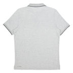 REEBOK Mens Grey Cotton Blend Polo Shirt L Short Sleeve Plain Casual Sportswear