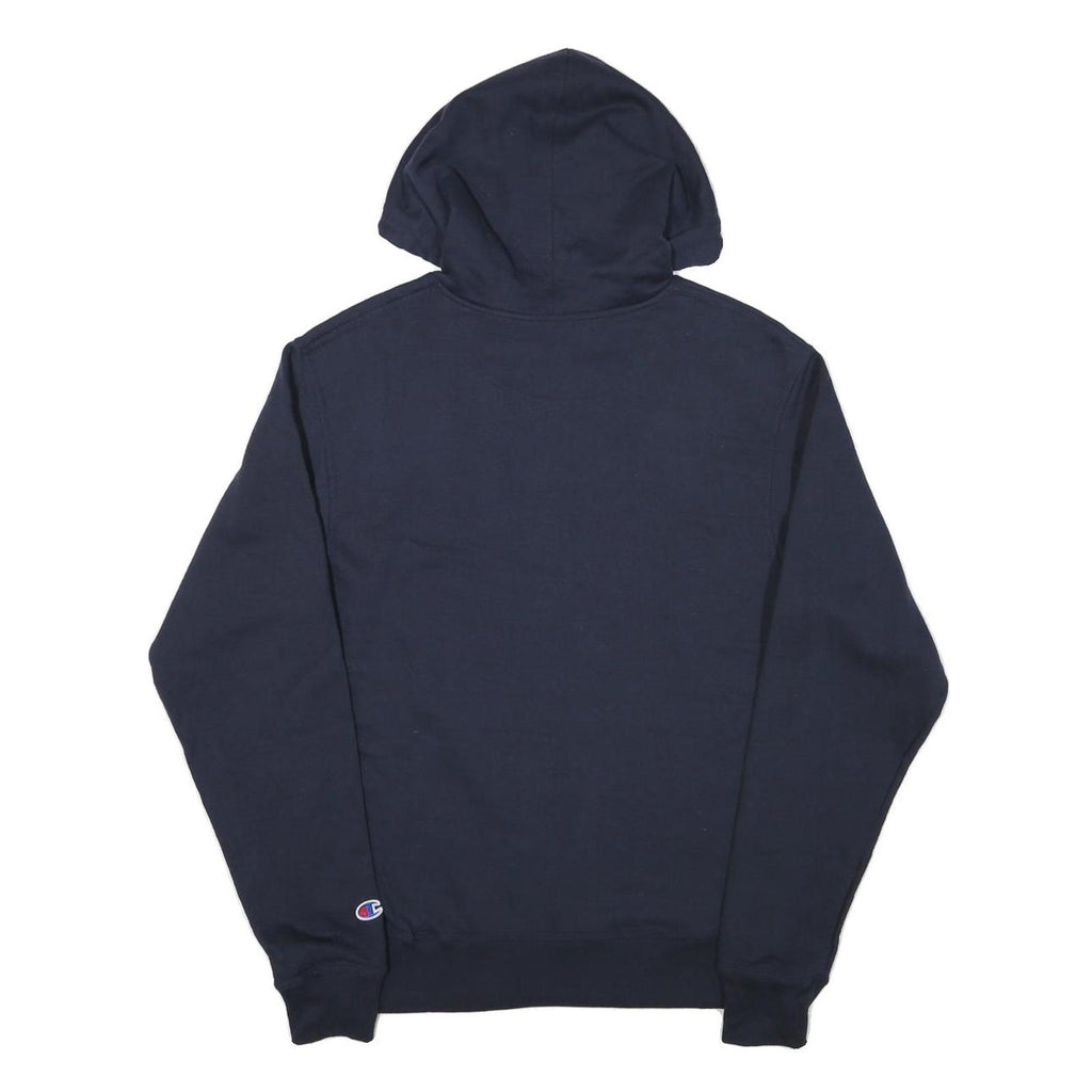 CHAMPION Mens Navy Blue Hoodie S Classic Logo Pullover Cotton Blend
