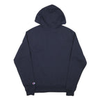 CHAMPION Mens Navy Blue Hoodie S Classic Logo Pullover Cotton Blend